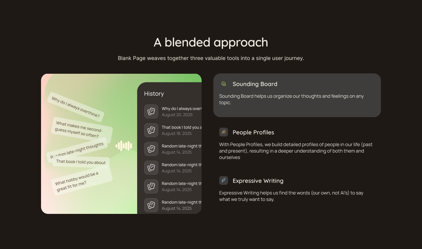 Website section: A blended approach