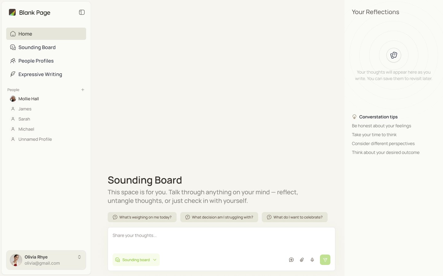 Sounding Board in light mode