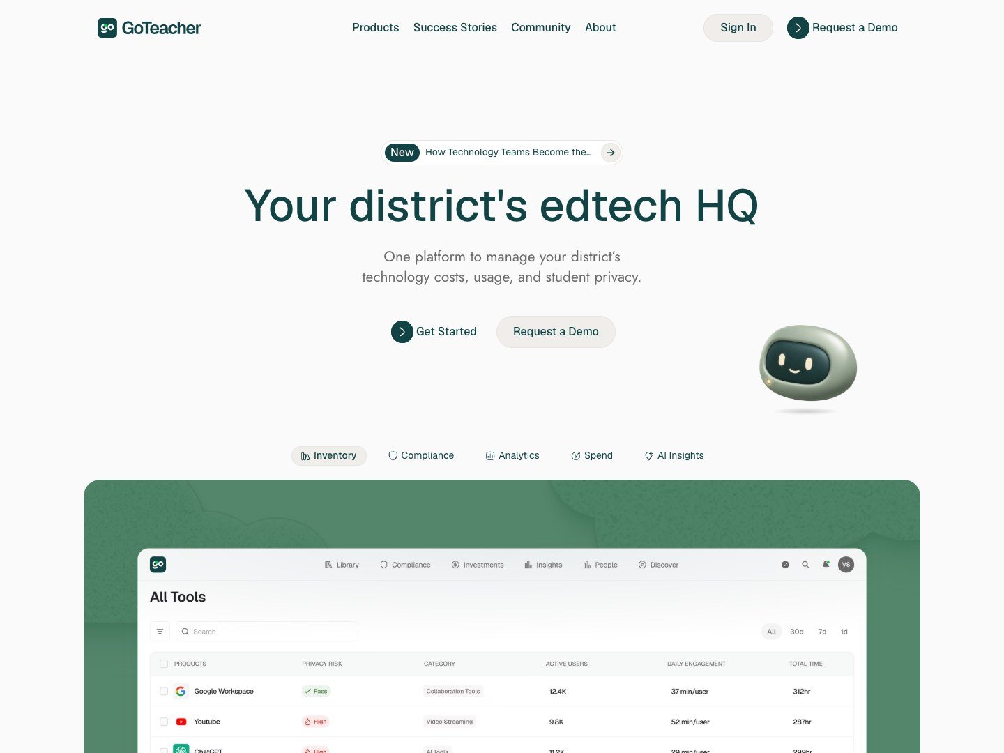 GoTeacher home page