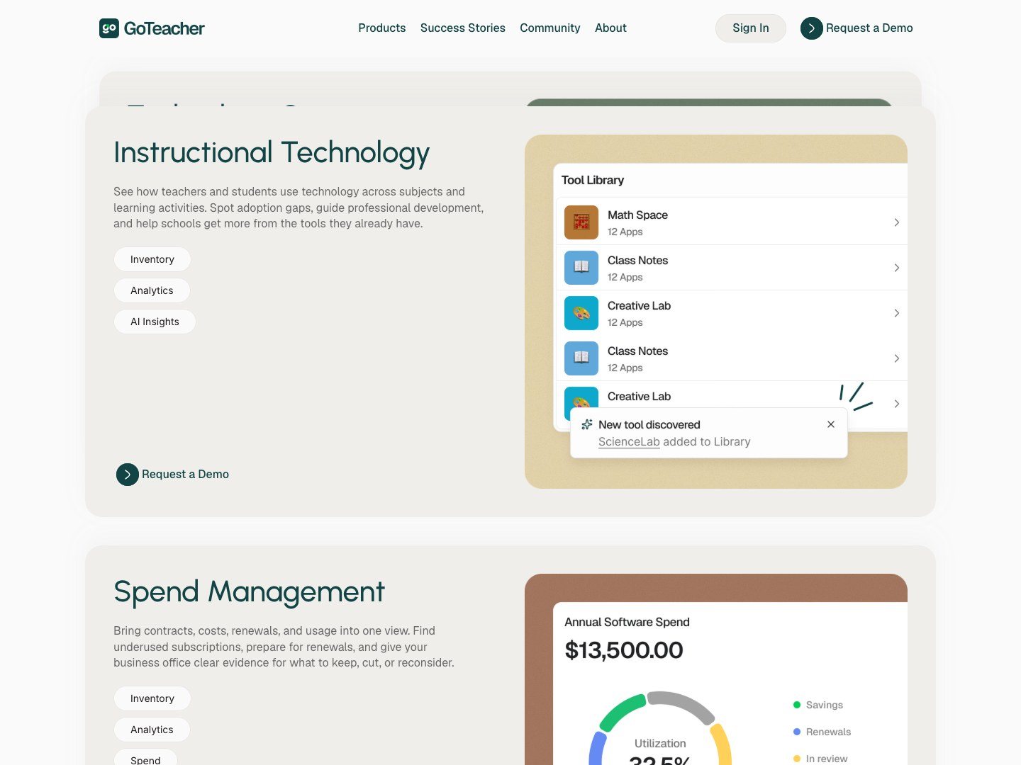 GoTeacher instructional technology section