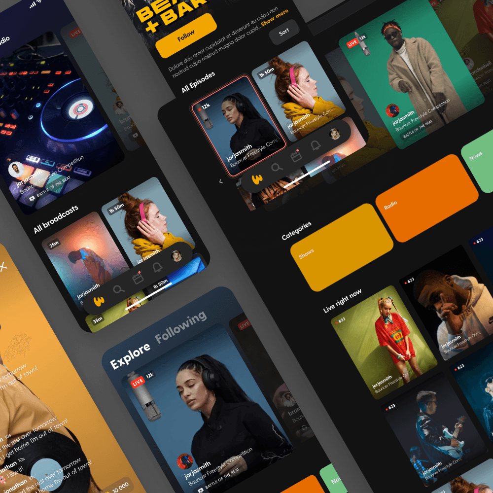 Whalebone app screens