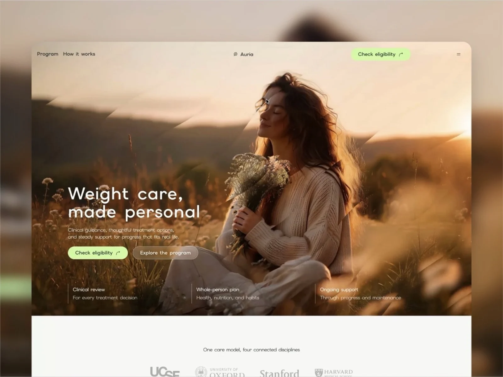 Auria: A Framer Website for Weight-Care Clinics