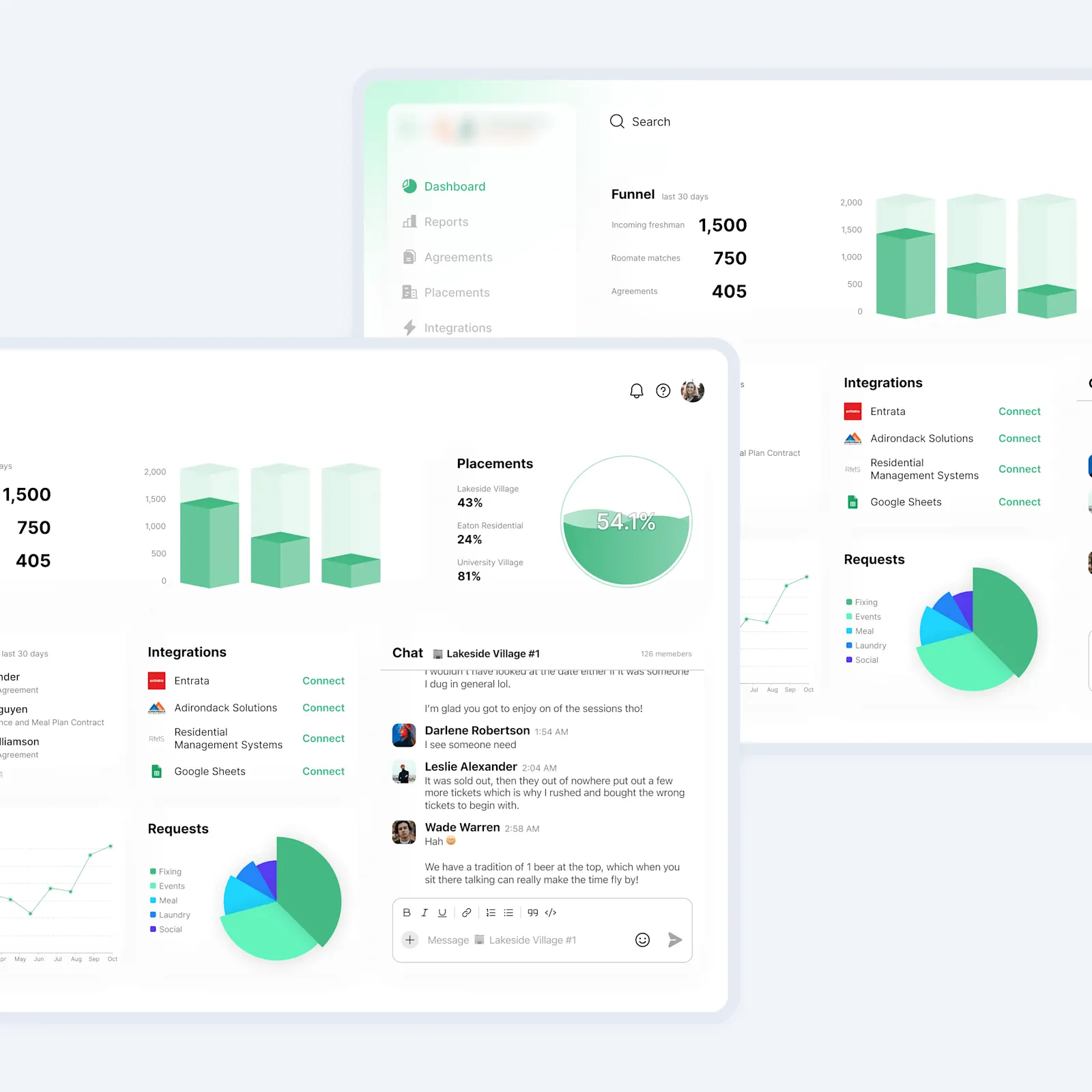 Roomaters dashboard design