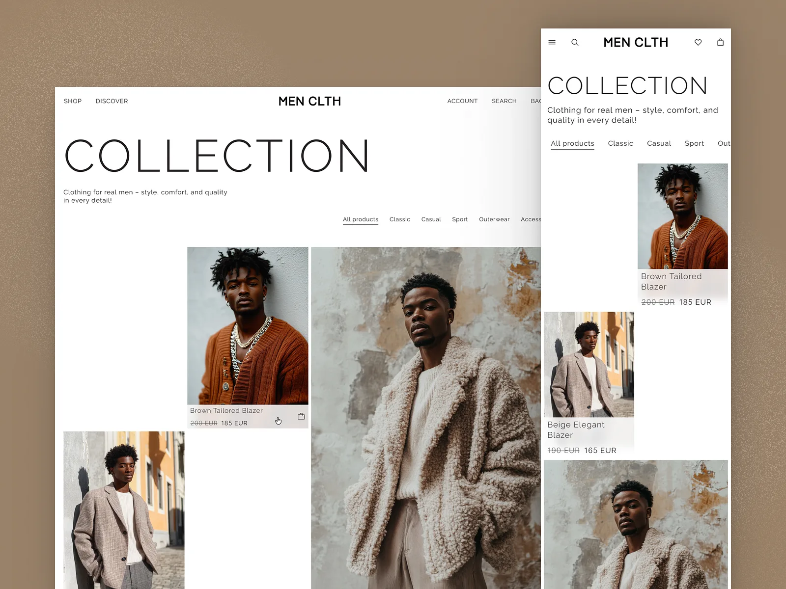 Minimalist Menswear Collection Page