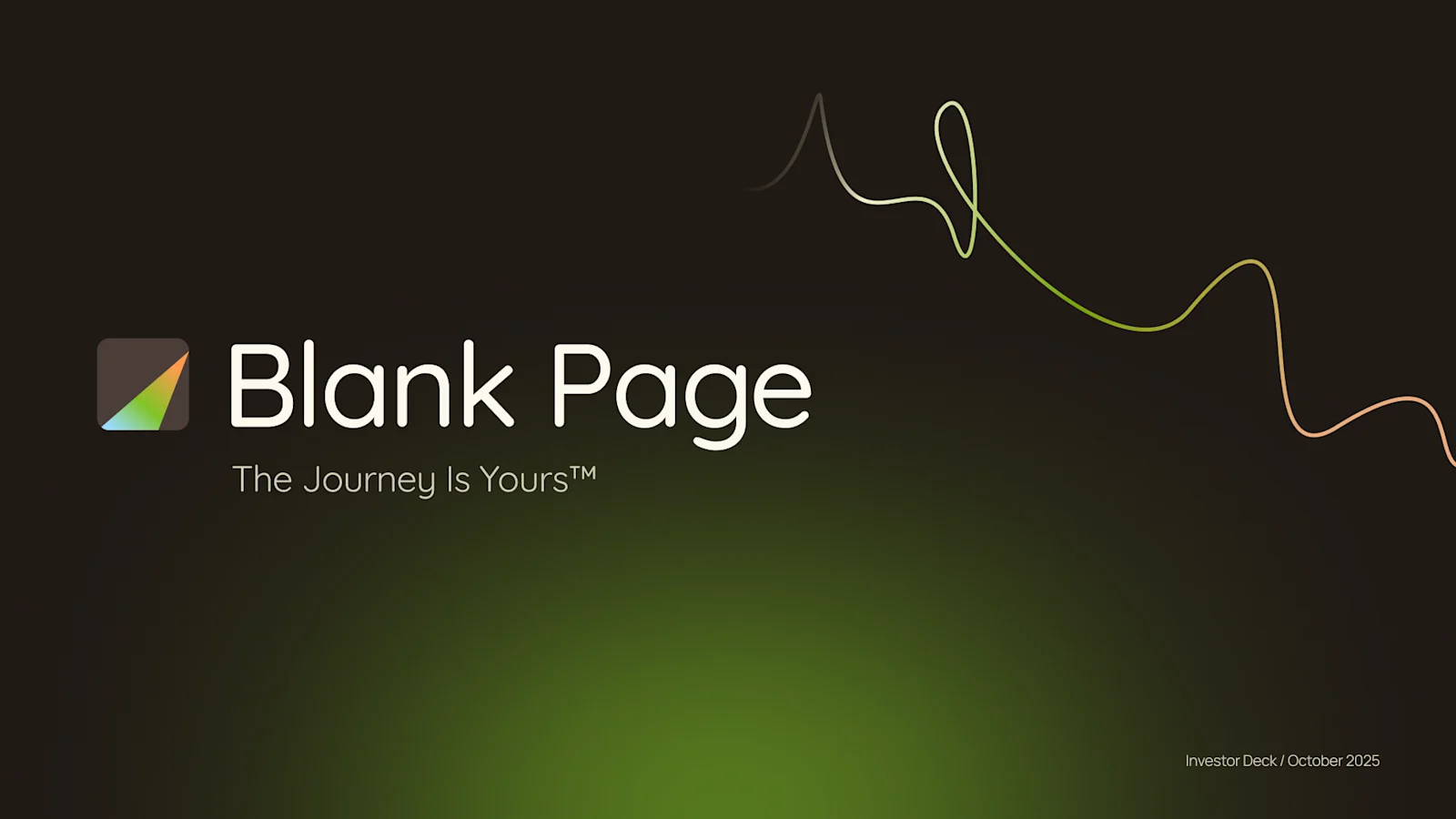 Investor Pitch Deck for Blank Page