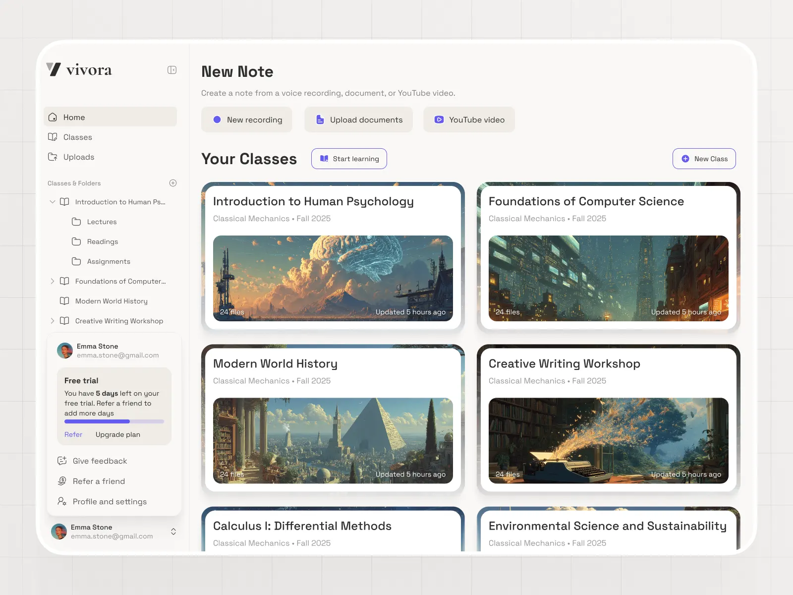 Vivora.ai Dashboard and Landing Page