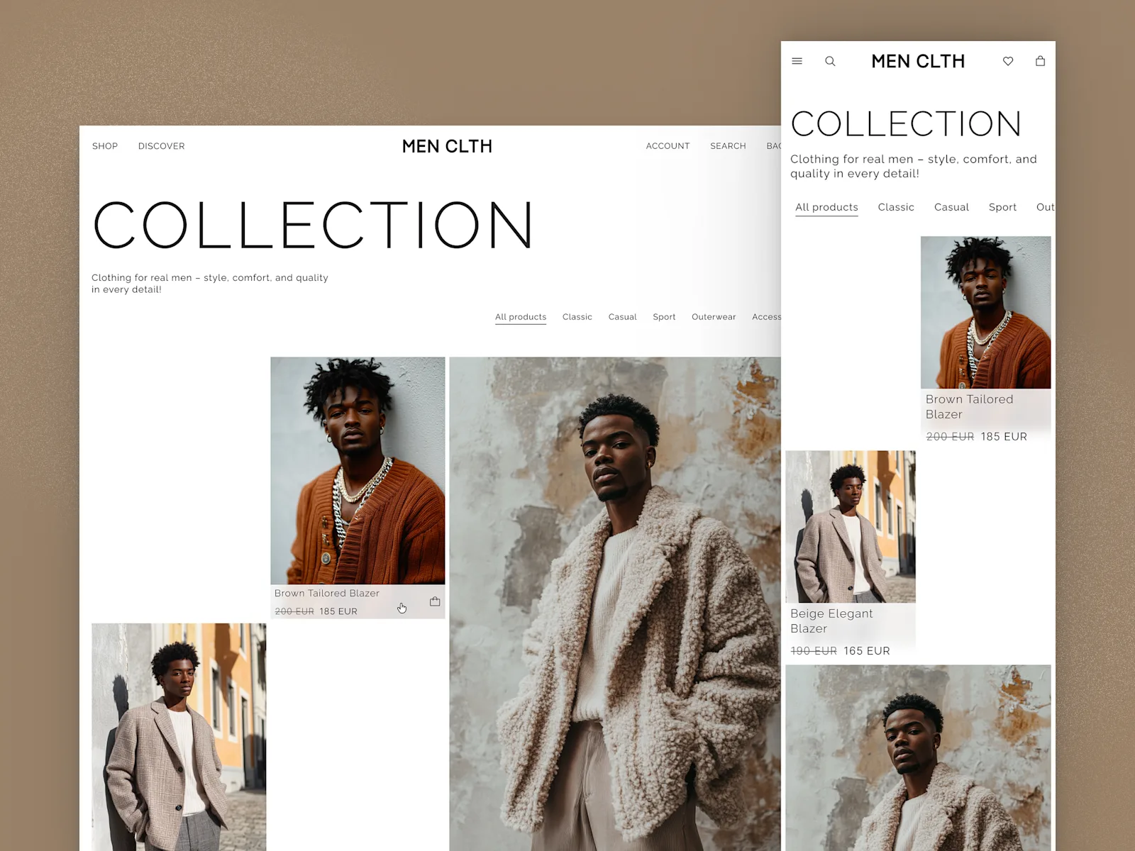 Minimalist Menswear Collection Page